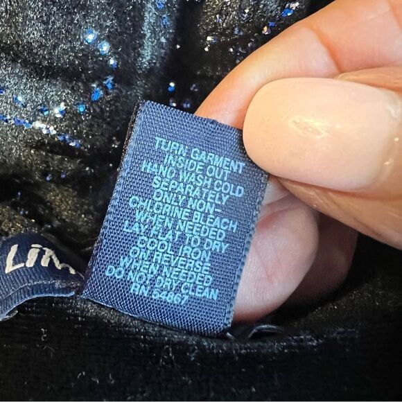 Limited Too Prom Black/Blue Metallic Velvet Maxi Asymmetrical Dress size 5J - Picture 7 of 7